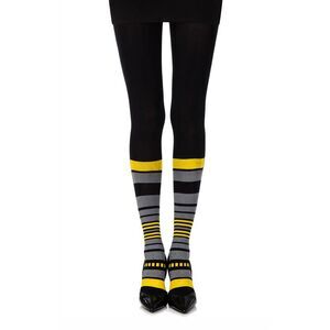 Zohara Striped Tights Women Blackgrey Hosiery